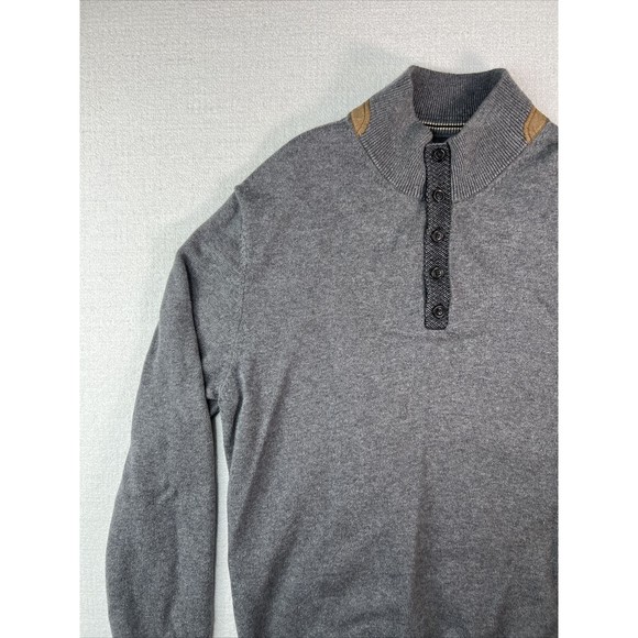 Enro Henley Style Sweater Cotton Cashmere Blend Mens Size Medium Gray - Picture 2 of 15